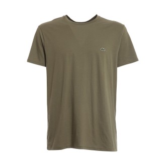 LACOSTE T-SHIRT IN JERSEY VERDE SCURO TH6709316