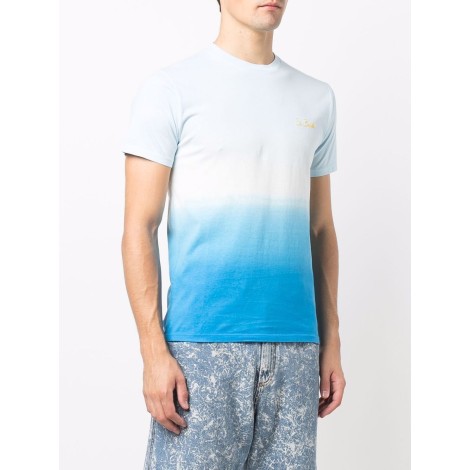 MC2 T-shirt in cotone celeste e bianco effetto sfumato
