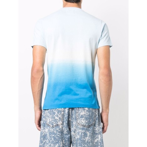 MC2 T-shirt in cotone celeste e bianco effetto sfumato