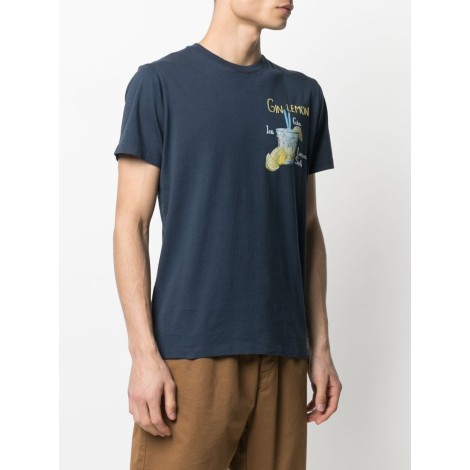 MC2 T-shirt stampata in cotone blu con stampa Gin Lemon