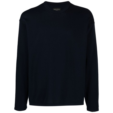 ROBERTO COLLINA Maglia girocollo in cotone blu