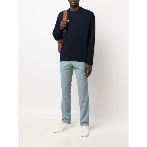 ROBERTO COLLINA Maglia girocollo in cotone blu