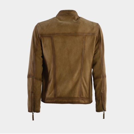 <p>Giacca in camoscio beige</p>