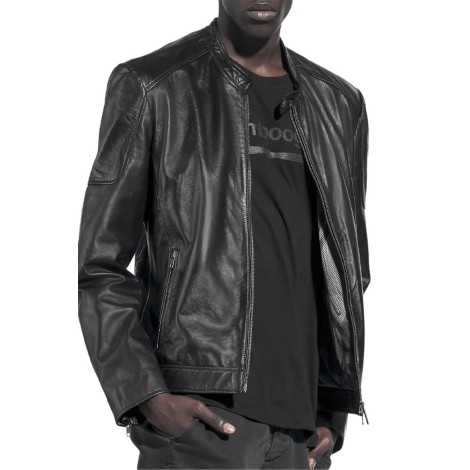 GIUBBOTTO PELLE LAMB GAVI WASHED BLACK