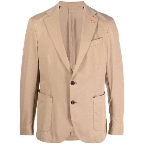 MANUEL RITZ blazer monopetto in cotone beige