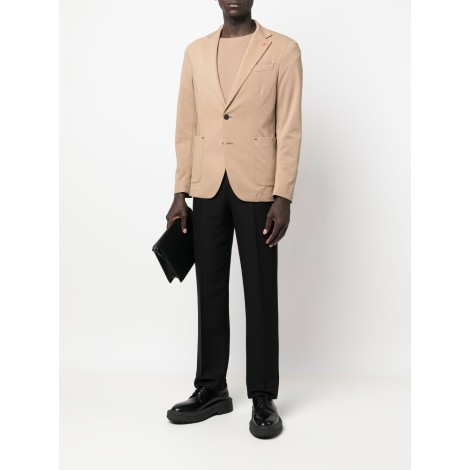 MANUEL RITZ blazer monopetto in cotone beige