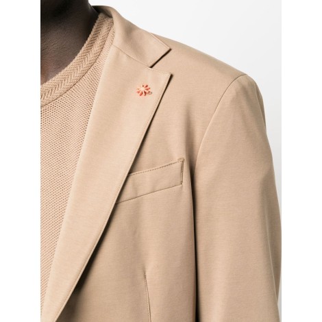 MANUEL RITZ blazer monopetto in cotone beige