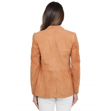 Tagliatore orange suede jacket