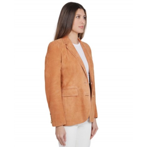 Tagliatore orange suede jacket