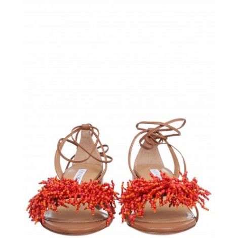 Aquazzura orange Panarea sandals 50