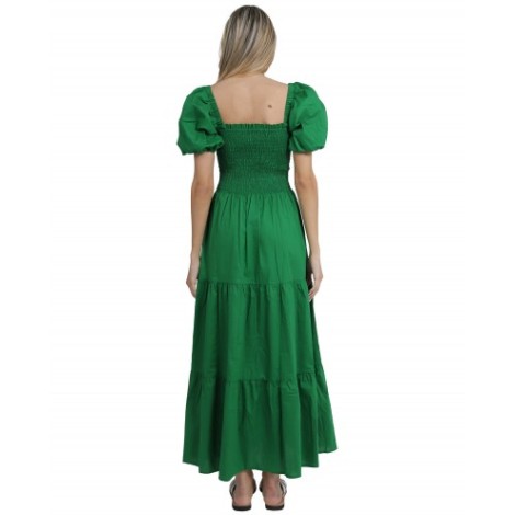 Sabine Arias green dress