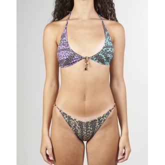 MISS BIKINI Costume Bikini a triangolo patchwork con pendenti Miss Bikini