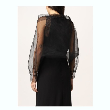 ANNA MOLINARI SCIALLE IN TULLE NERO 7W041AN0990