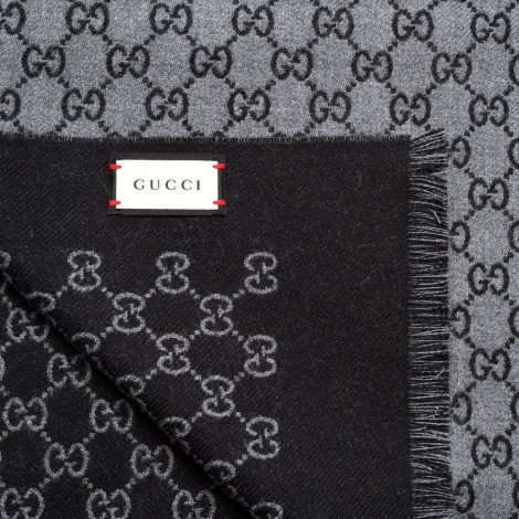 gucci double jacquard gg wool scarf