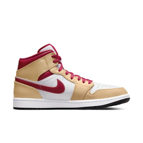 Jordan 1 Mid Beige White Red