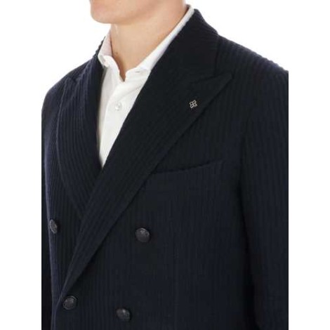 TAGLIATORE | Men's Double-Breasted Ribbed Wool Blazer