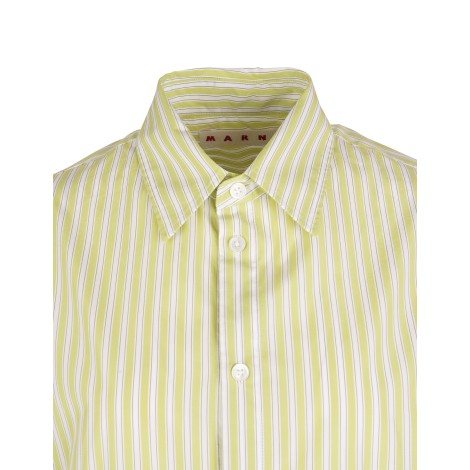 MARNI Abito Chemisier Midi Donna In Popeline Spugnato Verde