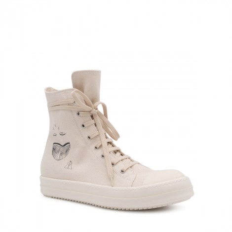 Rick Owens Drkshdw - White Leather Sneakers