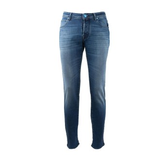 Jeans slim in cotone elasticizzato blu