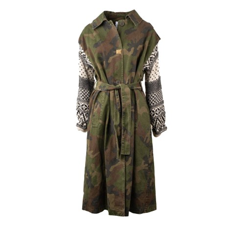 Trench in cotone verde militare