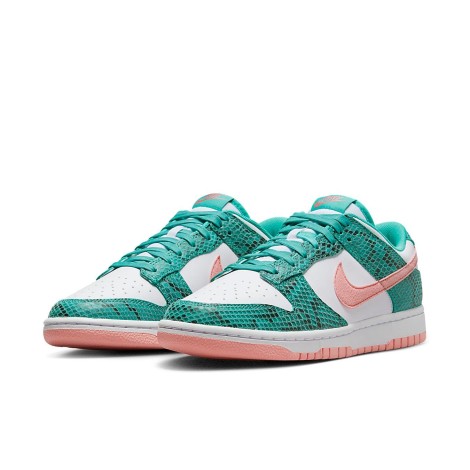 Nike Dunk Low Snakeskin Washed Teal Bleached Coral