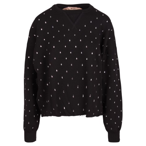 N.21 Crystal Decoration Cotton Sweatshirt M