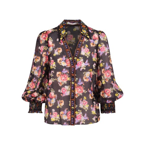 Alice Olivia 'Cosima' Floral Print Shirt L