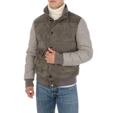 KITON | Men's Suede and Wool Padded Jacket