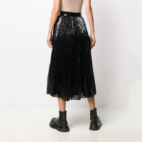 pleated silver sequin skirt