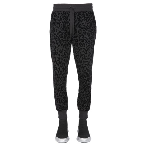 dolce & gabbana jogging pants with animal print