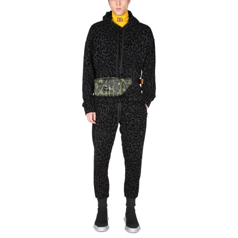 dolce & gabbana jogging pants with animal print