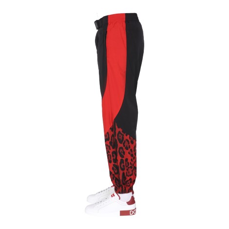 dolce & gabbana jogging pants with animal print