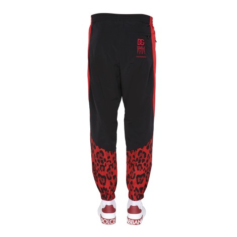 dolce & gabbana jogging pants with animal print