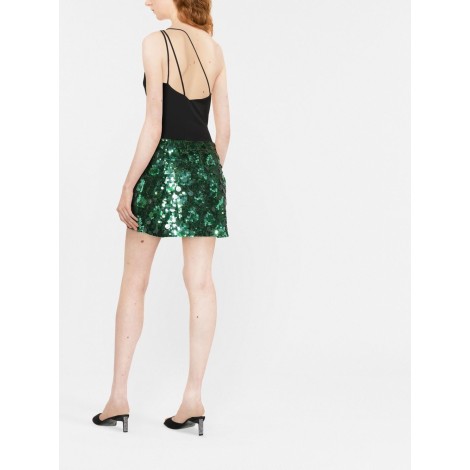 P.A.R.O.S.H. gonna verde scuro a vita alta con paillettes