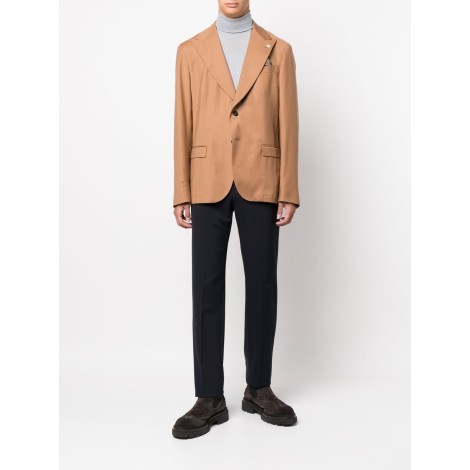 MANUEL RITZ blazer monopetto in lana color cammello