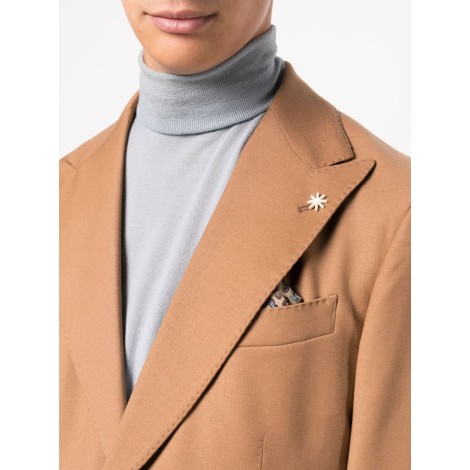 MANUEL RITZ blazer monopetto in lana color cammello