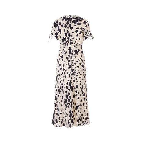 MARNI Tubino Lungo In Crepe Di Seta Avorio Con Stampa Pop Dots