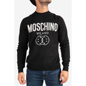 MOSCHINO Pullover in lana Double Smile Logo