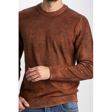 KNITTED ROUND NECK MIXED WOOL AND CACHEMIRE