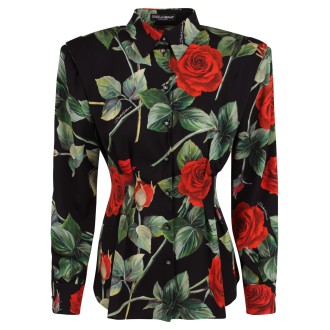 Dolce & Gabbana Floral Print Silk Shirt 46