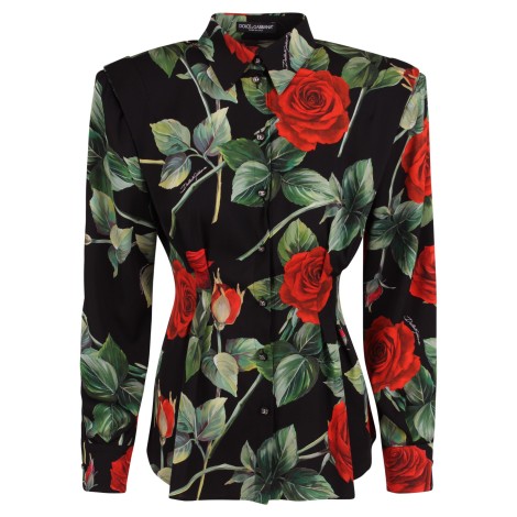 Dolce & Gabbana Floral Print Silk Shirt 46