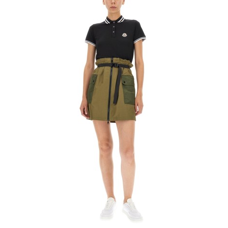 moncler logo patch polo shirt 