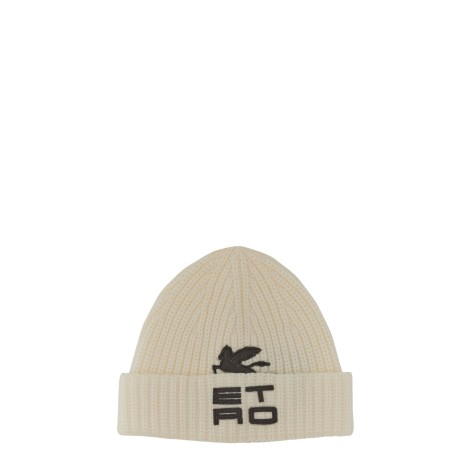 etro hat with logo patch