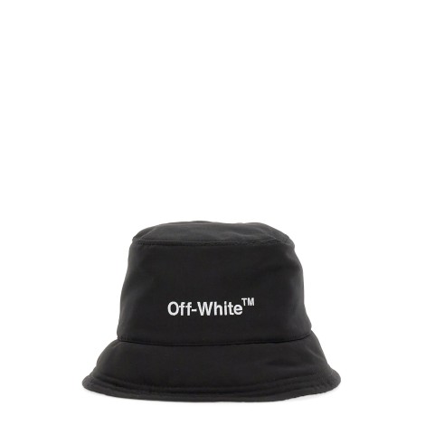 off-white bucket hat with logo embroidery
