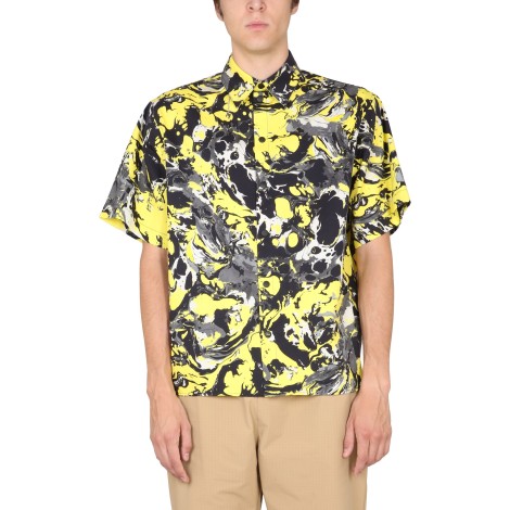 msgm marbled print shirt