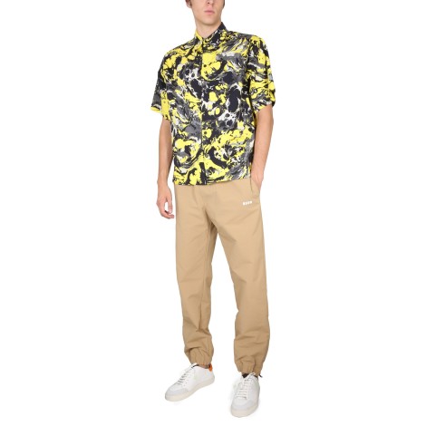 msgm marbled print shirt