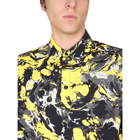 msgm marbled print shirt