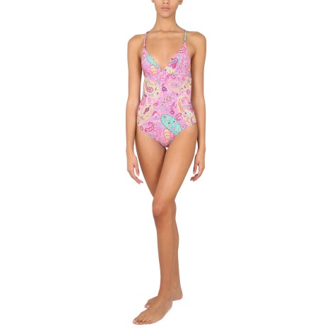 etro floral paisley print one piece swimsuit