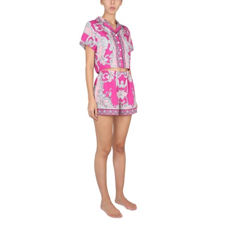 versace silver baroque pajama pants