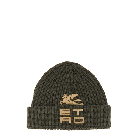 etro hat with logo patch